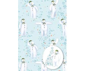 The Snowma and Snowdog Official Christmas Wrapping Paper - Four Sheets and Tags Gift Wrap for Christmas, Pale Blue