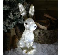 The Snowman 54cm Acrylic Christmas Hare Figure with 80 LEDs - Light-Up Garden Rabbit Décor
