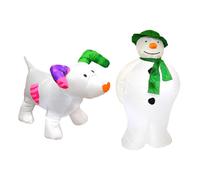 The Snowman Snowdog Inflatable Figure Set Air Blown LED Garden Decor