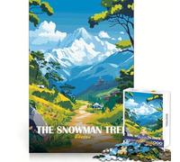 The Snowman Trek, Bhutan Hard Jigsaw Puzzle for Adults 1000 Pieces Brain Development Peaceful Fun Clean Join (38x52cm)
