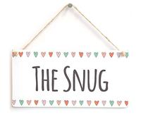 The Snug Hanging Door Sign, Pastel Heart Room Decor