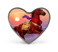 The soaring horse Heart Brooch Pin Tiger Painting for Backpacks Or Lapels Valentine Pin Anniversary