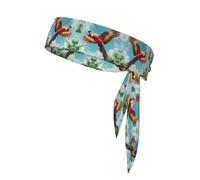 The Soaring Macaw Sports Headband Tie Double-Sided Breathable Sweat-Absorbing Band for Running Cycling Gym Workouts Head Tie Adjustable Fit