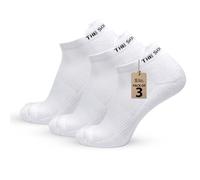 The Sock Street Bamboo Socks Mens 9-12, Bamboo Trainer Socks, 3 Pairs Multipack, Trainer Ankle Length Cushion Thick Breathable for Sports & Athletics - White