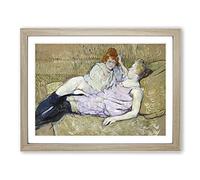 The Sofa By Henri De Toulouse Lautrec Classic Painting Framed Print | A3 Oak Framed Wall Art | Ready to Hang | Classic Historical Picture | Living Room Bedroom Lounge Office