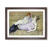 The Sofa By Henri De Toulouse Lautrec Classic Painting Framed Print | A3 Walnut Framed Wall Art | Ready to Hang | Classic Historical Picture | Living Room Bedroom Lounge Office
