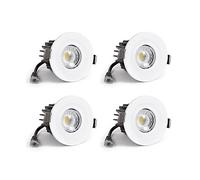 The Soho Lighting Company 4 Pack - White Fixed CCT Colour Changing Fir LED Dimmable IP65 10W Downlight