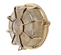 The Soho Lighting Company Carlisle Polished Solid Brass IP66 Web Prismatic Glass Outdoor & Bathroom Wall Light