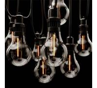 SolarCentre® Edinburgh USB Solar Outdoor Festoon Lights - 10 Bulbs - Powered by Leaf