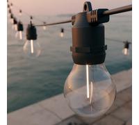 SolarCentre® Edinburgh USB Solar Outdoor Festoon Lights - 20 Bulbs - Powered by Leaf