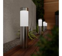 SolarCentre® Mini London DualWhite USB Solar Powered Outdoor Garden Post Lights (Set of 4) - Silver