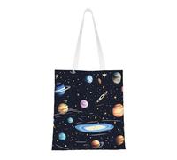 The Solar Family Canvas Tote Bags Are Reusable And Suitable For Shopping, Going To School, Going To Work, Etc.
