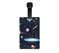 The Solar Family Luggage Tag PVC Waterproof Durable Light Bag Tag with Detachable Wristband for Easy Identification