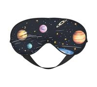 The Solar Family Prints Double-Sided Eye Mask Adjustable Design Light-Blocking and Breathable Suitable for Rest and Travel.