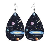 The Solar Family Teardrop-shaped leather earrings are a luxurious and fashionable accessory suitable for women, showcasing individual charm.