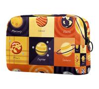 The Solar System Planets Cosmetic Bag for Women, Travel Toiletries Bags Large Makeup Handy Pouch Organiser Bag with Zipper