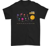 The Solar System Space Planets Universe Mens T-Shirt 100% Cotton Black S