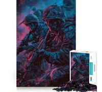The Soldier Squad Retro Jigsaw Puzzles 1000 Pieces for Adults Reason Skill Toy Calm Relax Exact Cut Heartfelt Gift (50x75cm)