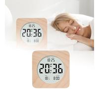The Solid Wood Style Alarm Clock Is Functional And Can Display Temperature And Date. The Electronic Clock Is And Measures 9.7x4.7x10.3cm Dsy256 (Rose Gold, 9.7x4.7x10.3cm)