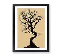 The Solo Tree No.2 Framed Print | A2 Black Framed Wall Art | Ready to Hang | Modern Floral Picture | Living Room Bedroom Lounge Office