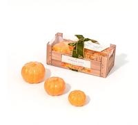 The Somerset Toiletry Company Pumpkin Soap Bar Set includes 3 soaps 40g, 75g, 120g, Pumpkin Spice Scent