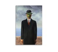 The Son of Man by Rene Magritte Painter Masterpiece Poster Wall Art Painting Canvas Living Room Prints Bedroom Decor Artworks 12x18inch(30x45cm)