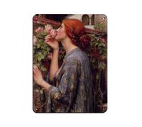 The Soul of The Rose by John William Waterhouse Retro Poster Metal Tin Sign Chic Art Retro Iron Painting Bar People Cave Cafe Family Garage Poster Wall Decoration 12x16inch(30x40cm)