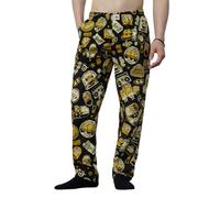 The Souled Store Minions: Moods Men and Boys Black All Over Printed Pull On Regular Fit Cotton Pajamas, Black, XXL