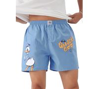 The Souled Store Official Donald Duck: Quack Off Blue Men and Boys Blue Graphic Printed Cotton Boxer Short, Blue, M