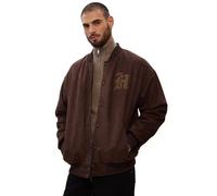 The Souled Store Reversible Bomber: Harry Potter Hogwarts Men and Boys Long Sleeves Band Neck Brown Embroidered Polyester Oversized Jackets, Brown, XL