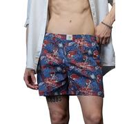The Souled Store Spider-Man Thwip Cotton Boxer Shorts with Blue Print for Men and Boys Regular Fit, thwip, 6