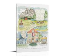 The Sound of Music Map Literary Print Canvas Wall Art Posters: Aesthetic Prints for Bedroom, Dorm Room Decor 20x30inch(50x75cm)