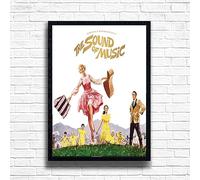 The Sound Of Music Poster Print, Musical Print, A4 A3 West End Broadway Theatre Show, Wall Art Deco Special Canvas West End Print, London theatre art frame options (A4 Framed (Black))