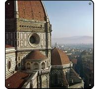 The South Side of the Basilica Di Santa Maria Del Fiore in Florence,15th Century Vintage Metal Square Tin Sign Movie 12x12 Inch Funny plaques Coffee Club Pub Man Cave Bar Cafe Garage Kitchen Wall