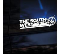The South West Decal Sticker - Mountain Wave Compass Sticker - Vanlife Adventure Vinyl for Campervan Car Van Laptop - Travel Outdoor Explorer Car Sticker for Nature Lovers and UK Coastline Travelers