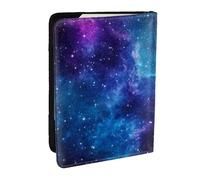 The Space Star Galaxy Printed Passport Holder,Travel Pu Leather Passport Cover Case Organiser for Men Women,6.5 Inch