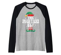 The Spanish Teacher Elf Funny Christmas Matching Family Raglan Baseball Tee