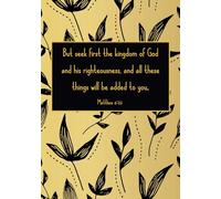 The Sparkling Orbis Bible Scripture Notebook | Matthew 6:33 | A5 | 120-pages of Lined Paper