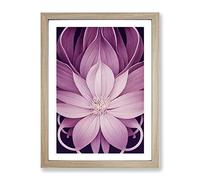 The Spellbinding Flower Abstract Framed Wall Art Print A2 Oak