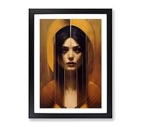 The Spellbinding Woman Abstract Framed Print | A3 Black Framed Wall Art | Ready to Hang | Abstract Fantasy Picture | Living Room Bedroom Lounge Office