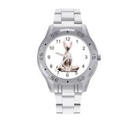 The Sphinx Cat and Meditation Men's Stainless Steel Quartz Watch | Bussiness Minimalist Three-Hand Wristwatch for Boyfriend Father Business Gift