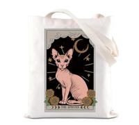 The Sphynx Inspired Gift Sphynx Cat Tote Bag Cat Lover Gift Pet Owner Reusable Grocery Bag Hairless