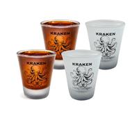The Spice Specialist Kraken Rum Shot Glasses (4 Pack Frosted) - Glass Rum Shot Glasses - Novelty Cocktail Glasses for Parties & Home Bar - Unique Gift by Cocky Cocktails