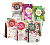 The Spice Tailor - Asian & Indian Curry Sauce Hot Variety Pack, Including Thai Green & Rendang Curries, Fiery Goan, Tandoori & Tarka Daal, Vegetarian - Chilli Heads Bundle
