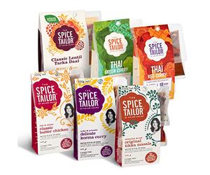 The Spice Tailor - Asian & Indian Curry Sauce Variety Pack, Including Thai Green, Thai Red, Butter Chicken, Tikka Masala, Korma Curries & Classic Daal, Vegetarian - Takeaway Bundle