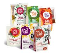 The Spice Tailor - Asian & Indian Curry Sauce Variety Pack, Including Thai Green & Thai Red Curries, Tikka Masala, Korma & Biryani, Vegetarian - Fakeaway Bundle