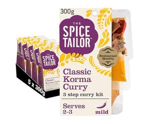 The Spice Tailor - Classic Korma Curry, Indian Curry Sauce Meal Kit, Serves 2-3, Pack of 5, Includes Base & Main Sauce and Spices, Mild, Vegetarian