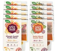 The Spice Tailor Lentil Daal Kits Bundle, 10 x 400 g | 5 x 400 g Classic Tarka & 5 x 400 g Delhi Black Lentil Daal, Ready in 5 Mins, All-Natural, Vegetarian, Gourmet Meal Solution