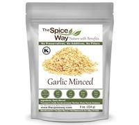 The Spice Way Minced Garlic - 8 oz - US Grown whole bulk dehydrated dried garlic flakes, more coarse than dry powder
