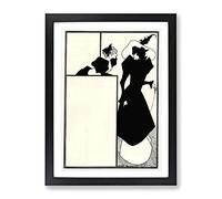 The Spinsters Crip By Aubrey Beardsley Classic Painting Framed Wall Art Print, Ready to Hang Picture for Living Room Bedroom Home Office Décor, Black A2 (64 x 46 cm)